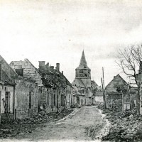 Le village et l'église en 1918
