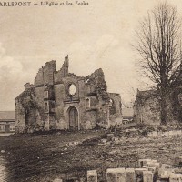 Les ruines de l'église en 1918