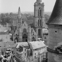 L'église vue vers l'est depuis les parties hautes du bras nord du transept de la cathédrale (1970)