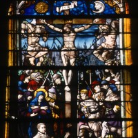 Vitrail de la Crucifixion et de la Résurrection, daté 1545 (1997)