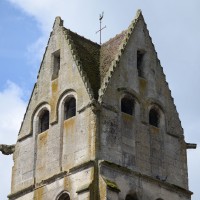 Le second étage du clocher vu du nord-est (2016)