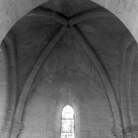 La voûte de la première travée de l'ancien choeur du 12ème siècle vue vers le nord (1995)