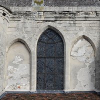 Le triplet de fenêtre à la façade sud du bras sud du transept (2018)