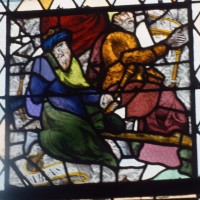 Fragment de vitrail conservé dans le choeur (1994)