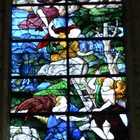 Vitrail du 16ème siècle de l'Echelle de Jacob à la fenêtre axiale de l'abside (2016)