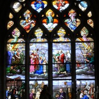 Vitrail de la fenêtre est du choeur dédié à saint Germain, patron de l'église (2017)