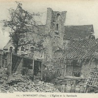 L'ancienne église en ruines durant la Guerre 14-18