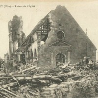 L'ancien église en ruines durant la Guerre 14-18