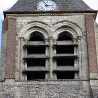 L'étage du beffroi du clocher vu de l'ouest (2016)
