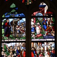 Fenêtre sud-est du choeur : la Crucifixion; scènes de la Vie de saint André (2016)