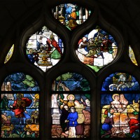 Fenêtre ouest du bras sud du transept : scènes de la Vie de saint Eustache (2016)