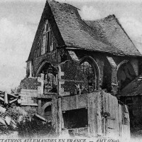 L'église en ruines pendant la Grande Guerre