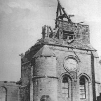 Le clocher de l'église en 1918