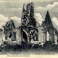 L'église en ruines durant la Guerre 14-18