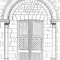 Le portail ouest à la fin du 19ème siècle (d'après Camille Enlart)