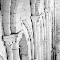 Le mur gouttereau sud de la nef vu depuis l'intérieur du clocher (1969)