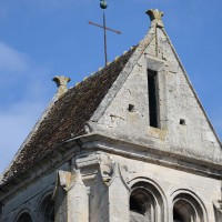 La couverture en bâtière du clocher vue depuis le sud-est (2016)