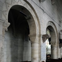 Deux arcades du mur nord de la nef vues vers le nord-est (2017)