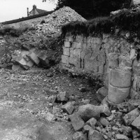 Mur du déambulatoire du bras nord du transept (photo Jean-Pierre Paquet, 1961)